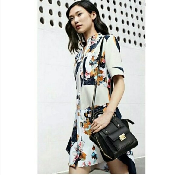 3.1 Philip Lim x Target Dress Short Sleeve Mini Fit And Flare Zip Floral Small - Picture 7 of 10